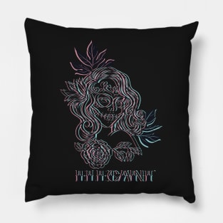 Elegant 3D Voodoo Death Face Hawaiian Woman Pillow