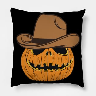 Halloween Cowboy Jack O Lantern Pillow