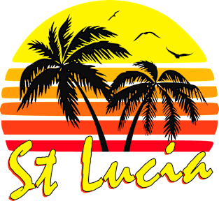 St Lucia Retro Sunset Magnet