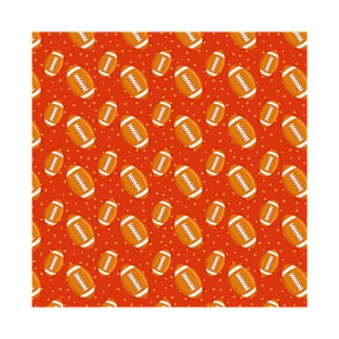 Orange and Red American Football Pattern T-Shirt