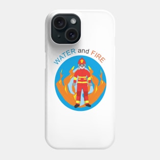 Firefighter cat_water and fire Phone Case