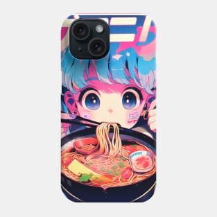 Cute Anime Girl |  Ramen Noodles | Hentaii Chibi Kawaii Design Phone Case