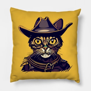 Meowdy Cowboy Cat Pillow