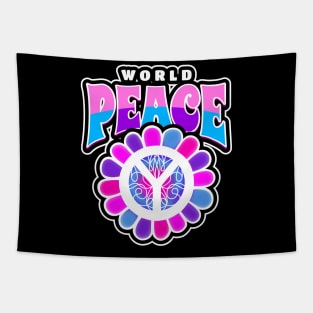 World Peace Sign Pink Blue Tapestry