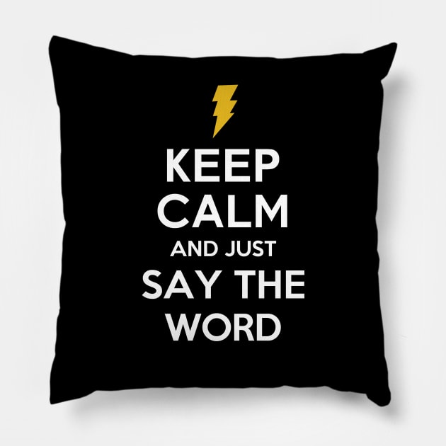 Just say the word: Shazam! Pillow by The_Interceptor