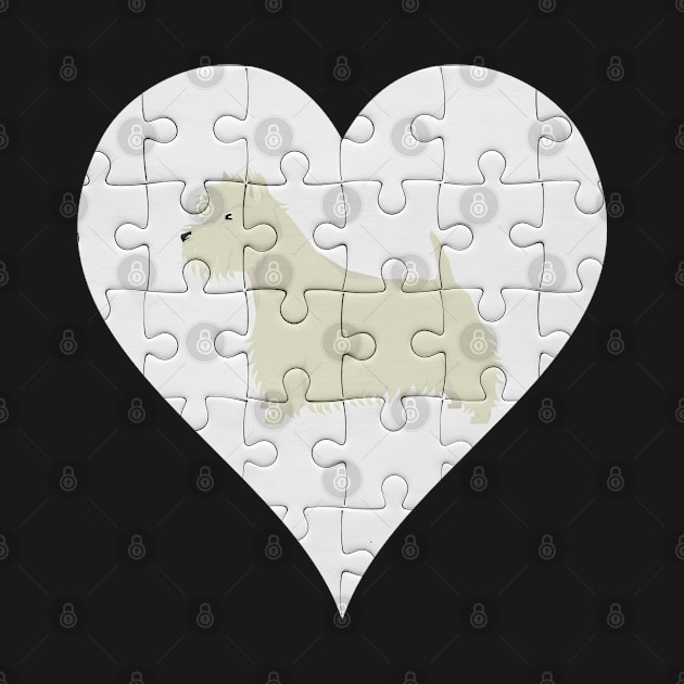 West Highland White Terrier Heart Jigsaw Pieces Design - Gift for West Highland White Terrier Lovers by HarrietsDogGifts