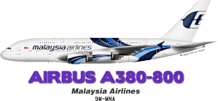 Airbus A380-800 - Malaysia Airlines Magnet