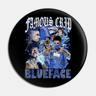 Famous Crid Blue Face Pin