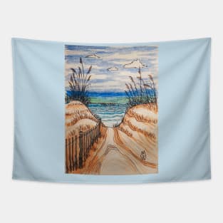 Between the sand dunes at the beach Tapestry