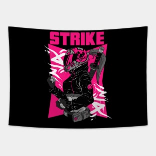 Ninja Warrior Girl Strike Tapestry