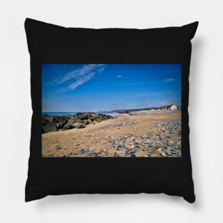 Beach Coastal Scenery - Spring - Borth, Ceredigion Pillow