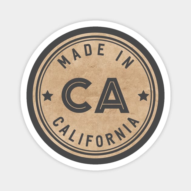 Made In California CA State USA Magnet by Pixel On Fire