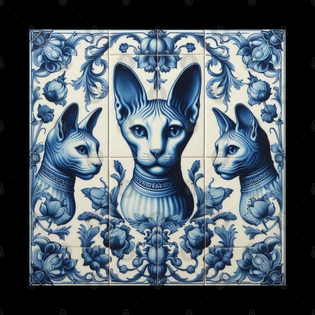 Delft Tile With Sphinx Cat No.3 by artnook