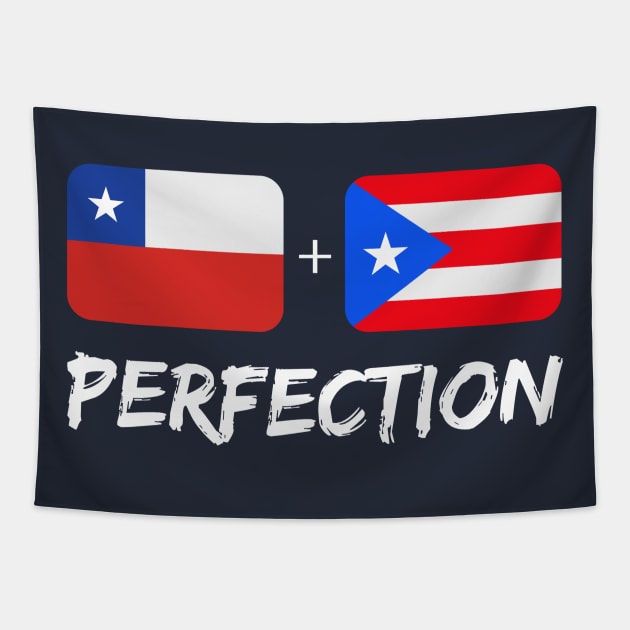 Chilean Plus Puerto Rican Perfection Heritage Flag Tapestry by Just Rep It!!