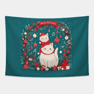 Meowy Christmas Tapestry