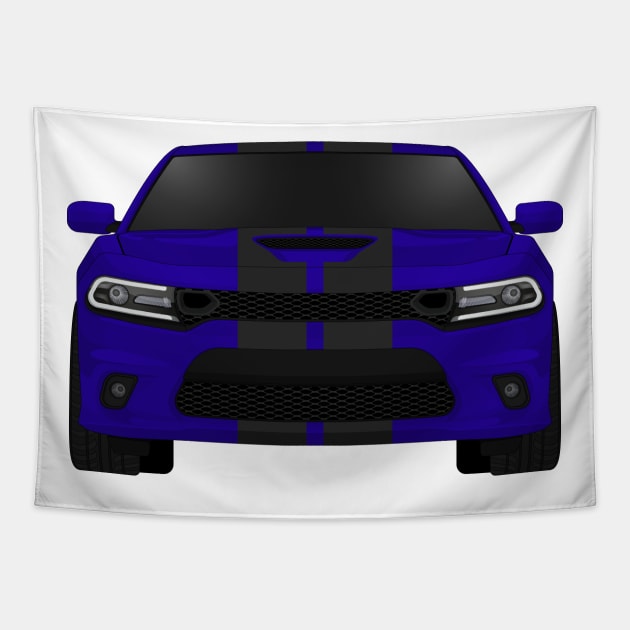 Charger Scat Indigo-blue + black stripes Tapestry by VENZ0LIC