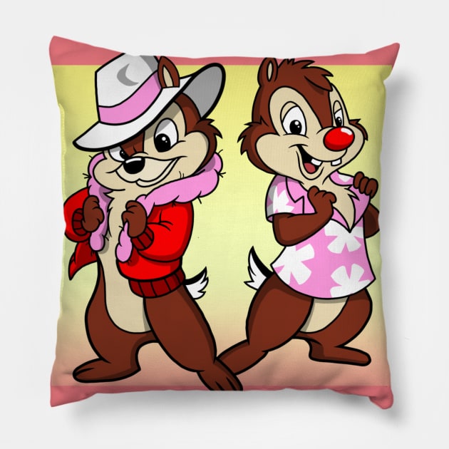 Chip n Dale Pillow by GarryDeanArt