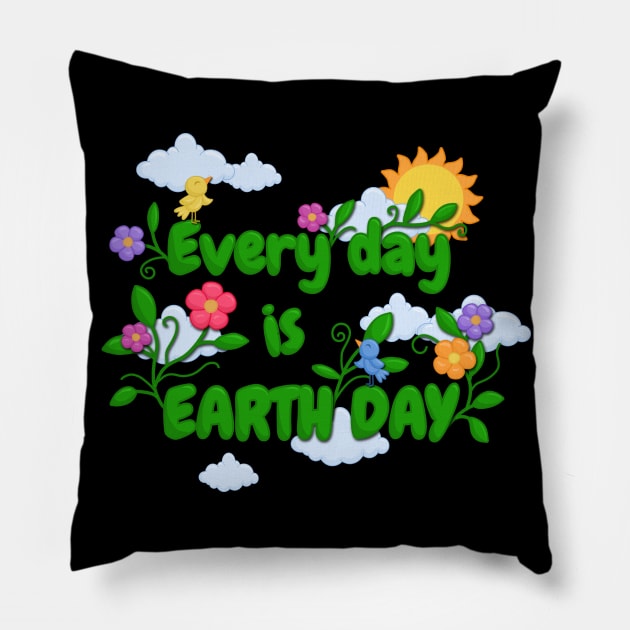 Earth Day Pillow by valentinahramov