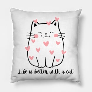 “Life Is Better With A Cat” Woman CAT Pillow