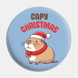 Capy Christmas Cute Capybara Pin