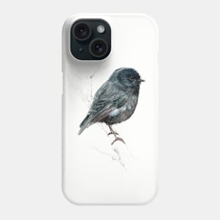 The Black Robin, New Zealand native bird Phone Case