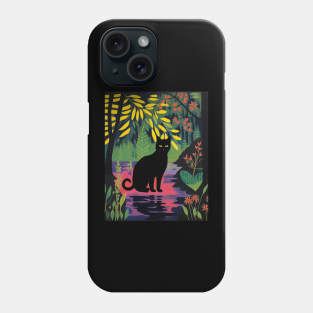 Black Cat in the Garden Phone Case