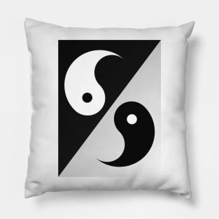 Yin Yang Over Opposite Backgrounds Pillow