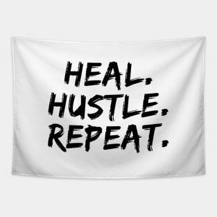Heal Hustle Repeat Black Tapestry