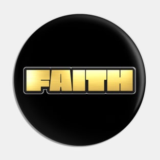 Shiny black and Gold FAITH word ver2 Pin