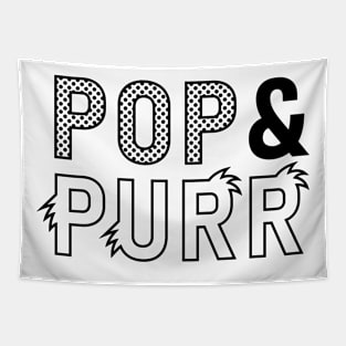 Pop & Purr Logo (Black) Tapestry