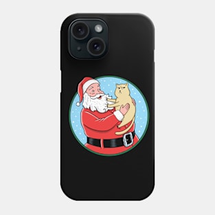 Cat and santa christmas Phone Case