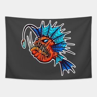 Angry Anglerfish Deep Sea Horror! Tapestry