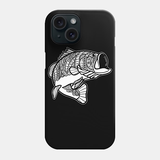 Bass Fish Tribal Phone Case by Barabarbar artwork