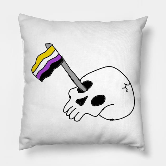 Nonbinary Skelly Pillow by the doodler