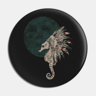 seahorse native night Pin