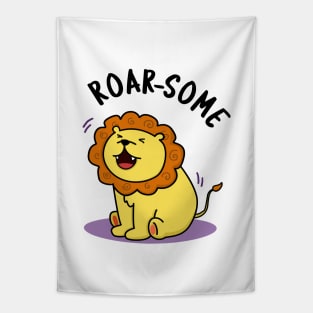 Roar-some Cute Lion Pun Tapestry