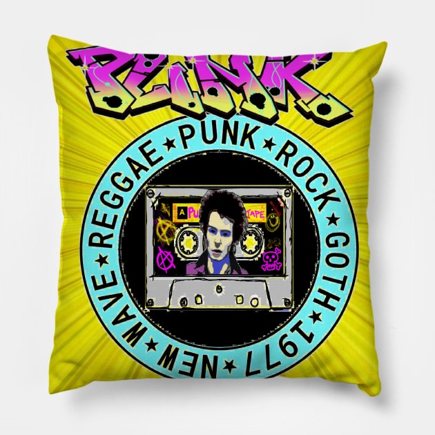 punk rock sticker 77 Pillow by LowEndGraphics