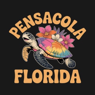 Pensacola Florida Smiling Tie Dye Sea Turtle T-Shirt