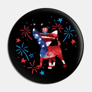 Chihuahua Uncle Sam Hat 4Th Of July Pin
