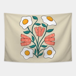 Eggs and Bacons Flowers Tapestry