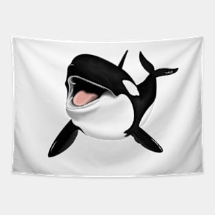 Orca Whale Drawing Illustration Tapestry