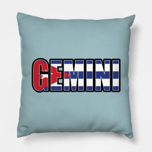 Gemini Cuban Horoscope Heritage DNA Flag Pillow