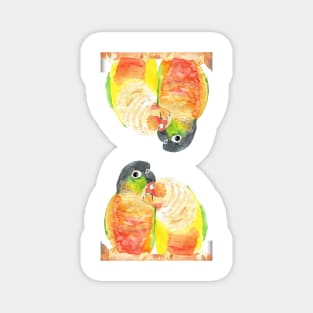 Green-cheeked conure lover watercolor pattern Magnet