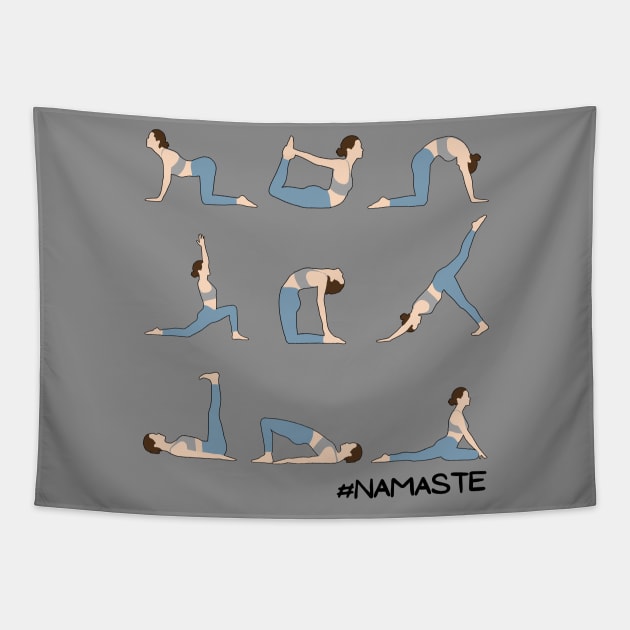 Namaste Yoga Tee Tapestry by Artful Wear