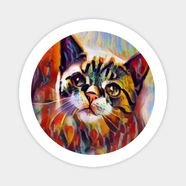 Curled Up floppy cat Magnet by GoranDesign