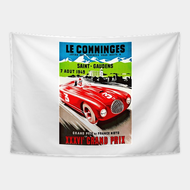 Vintage Grand Prix Poster 1949 Tapestry by Bugsponge