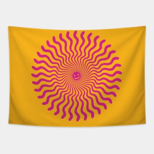 Sun ray with a smile, in magenta. Tapestry