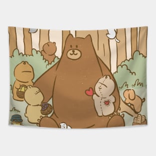 Fat bear and dolls Tapestry