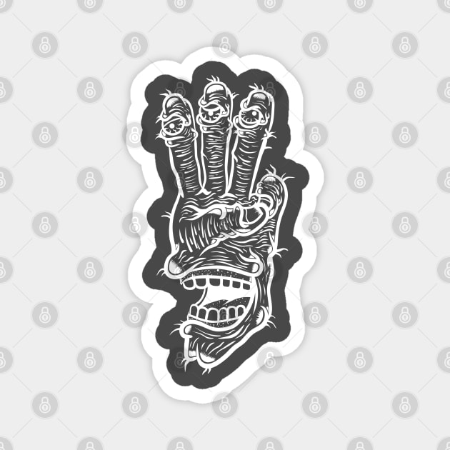 THREE FINGER MONSTER TASTY TREATS DESIGN T-shirt STICKERS CASES MUGS WALL ART NOTEBOOKS PILLOWS TOTES TAPESTRIES PINS MAGNETS MASKS T-Shirt Magnet by TORYTEE