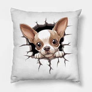 Baby Chihuahua Dog Peeking Pillow